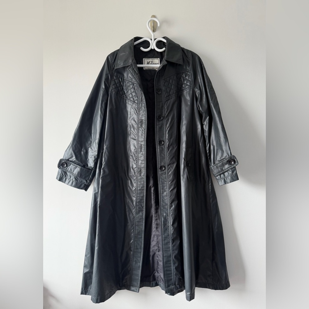 Black A-line Nylon Coat
